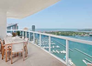 Murano Grande balcony with gorgeous views of the Marina, Fisher Island and the Atlantic ocean
