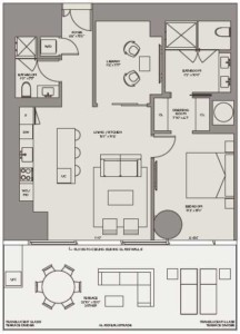 One-River-Point-unit-F1-1-bedroom-residence-floor-plan-floors-10-20-East-Tower