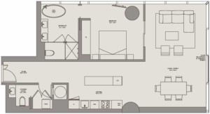 One-River-Point-unit-F3-1-bedroom-residence-floor-plan-East-Tower